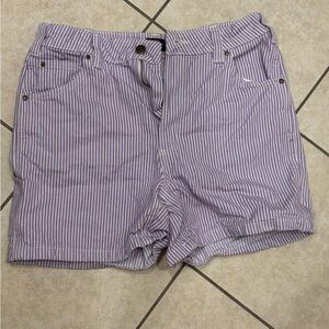 Dickies Hickory Stripe High Waisted Shorts